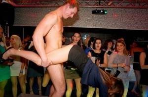 Cock starved females go wild over male stripper's cocks at party on adultfans.net