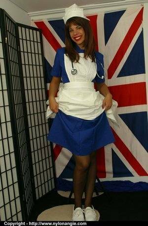 Nylon Angie Sweet nurse in stockings on adultfans.net