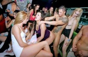Party going chicks gets wild and crazy with male strippers inside a club on adultfans.net