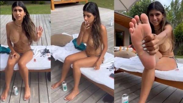 Mia Khalifa Topless Outdoor Feet Tease Video Leaked on adultfans.net