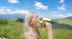 Blonde MILF Jasmine Rouge and her man friend fuck while hiking in high country on adultfans.net