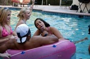 Fantastic outdoor party at the pool with a bunch of how wet chicks on adultfans.net