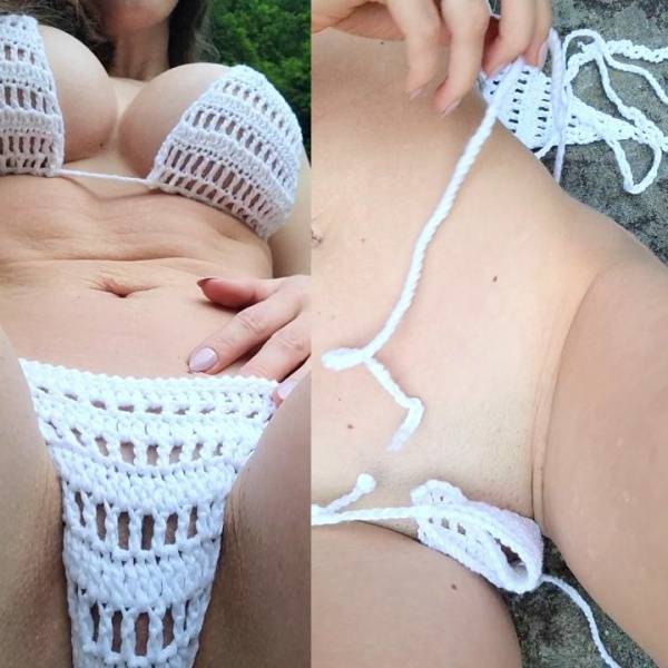 Abby Opel Nude White Knitted Bikini  Video  - Usa on adultfans.net