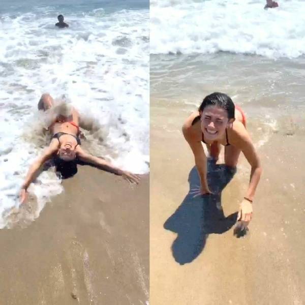 Charli D’Amelio Bikini Beach Fun Video  - Usa on adultfans.net
