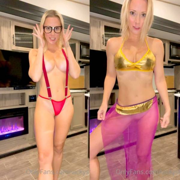 Vicky Stark Nude Sheer Costumes Try On  Video on adultfans.net