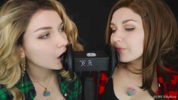 KittyKlaw ASMR - Patreon ASMR TWIN Ear LICKING - Mouth Sound on adultfans.net