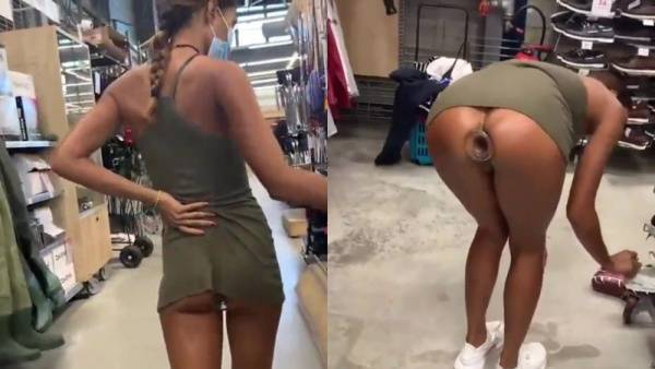 Shopping Mall With Anal Butt Plug Public Video on adultfans.net