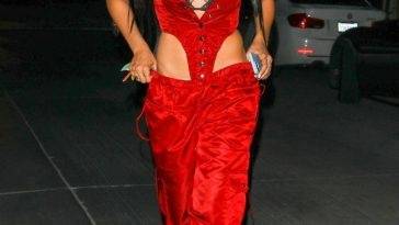Tinashe Sizzles in a Red Ensemble Arriving at the W Magazine Event on adultfans.net