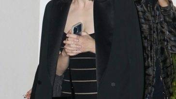 Braless Alexandra Daddario Leaves the Giorgio Armani Oscars Pre-party on adultfans.net