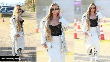 Demi Rose Wears a Busty Laced Top at Coachella - fapfappy.com