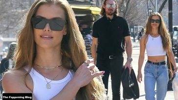 Braless Nina Agdal & Justin P. Stolarczyk Grab a Bite at Bar Pitti on adultfans.net