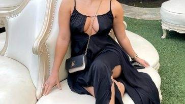 Francia Raisa Shows Her Pokies in a Black Dress on adultfans.net