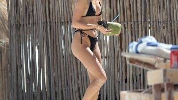 Bethan Sowerby is Pictured in a Black Bikini in Tulum on adultfans.net