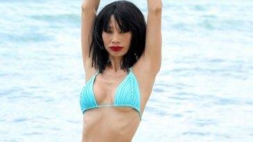 Bai Ling Looks Hot and Fit at the Beach in Florida on adultfans.net