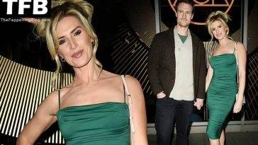 Sarah Jayne Dunn Looks Hot in a Green Dress Arriving at the Re-Launch of The Alchemist in Spinningfields on adultfans.net
