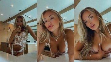 Corinna Kopf Nude Teasing in White Lingerie Video Leaked - lewdstars.com