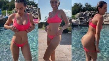 Christina Khalil Nude Pool Stripease Video  on adultfans.net