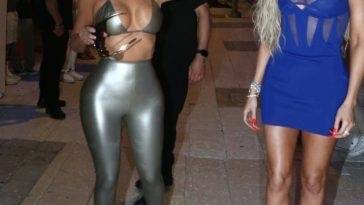 Kim Kardashian and Her Sister Khloe Wear Risque Outfits at Kim 19s SKIMS Shop in Miami on adultfans.net