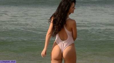 Natasha Blasick showing her ass on the beach on adultfans.net