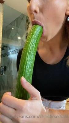 Christina Khalil - Cucumber Blowjob - porntn.com