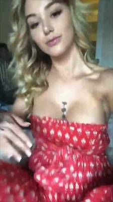 Heidi Grey red dress pussy fingering & dildo masturbating snapchat premium xxx porn videos on adultfans.net