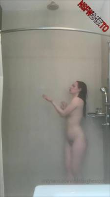 Ella Hughes having fun alone in the shower porn videos on adultfans.net
