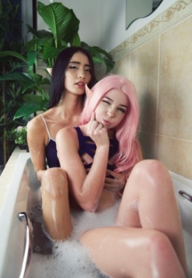 Belle Delphine Nude Bath Photoshoot  on adultfans.net