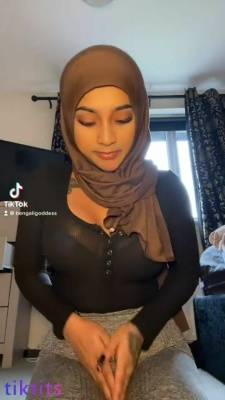 Arab Tik Tok girl 21+ can not hide her sexy tattooed body under the hijab nsfw on adultfans.net