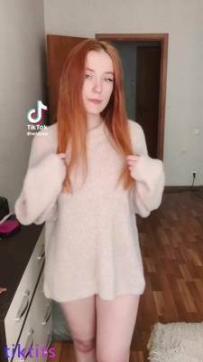 Redhead girl with a smooth pussy for TikTok sexy arranged a nude on adultfans.net