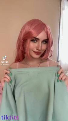 Dyed little girl on her TikTok sexy appeared in lace sexy lingerie on adultfans.net