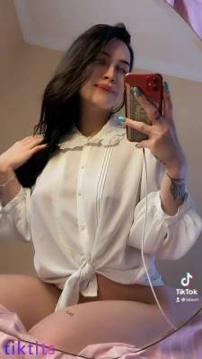 Unusual girl in the mirror takes nude selfies for TikTok teen 18+ and wants to fuck on adultfans.net