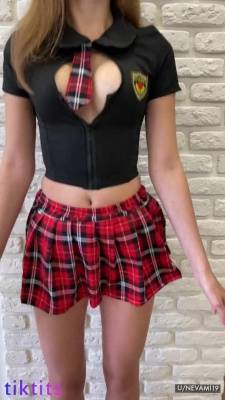 First-year TikTok student beckons with her beautiful tits and taut ass on adultfans.net