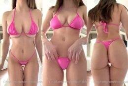 Christina Khalil Pink Bikini Tease Video  on adultfans.net