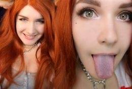 KittyKlaw ASMR Red Furry Lens licking & Mouth Sounds on adultfans.net