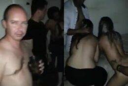 Fun in front of Friends during the Party on adultfans.net