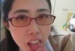 Brunette Asian Student gives Perfect Blowjob on adultfans.net