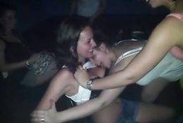 She gets her boobs eaten by friends in nightclub! on adultfans.net