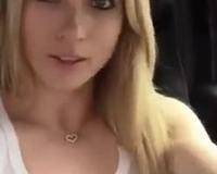 Cute Blonde Squirts in Car on adultfans.net