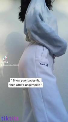 TikTok sexy challenge Show your baggy and then what's underneath on adultfans.net