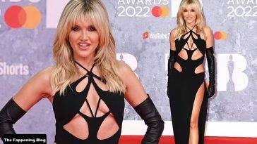 Ashley Roberts Flashes Her Underboob in a Black Cutout Dress at the BRIT Awards 2022 on adultfans.net