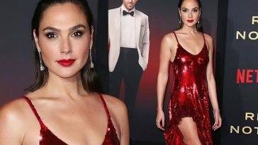 Gal Gadot Oozes Glamour in a Red Sequin Gown at the Red Notice Premiere in LA on adultfans.net
