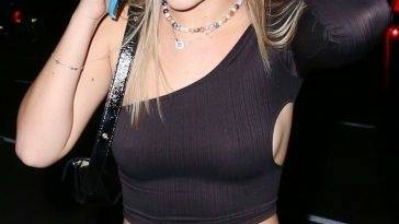 Braless Madelyn Cline Looks Stylish While Arriving at a Simple Gospel Event on adultfans.net