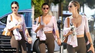 Alessandra Ambrosio Gives a Busty Display After a Yoga Class on adultfans.net