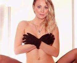 Kaley Cuoco Poses For Naked Photos In Stockings on adultfans.net