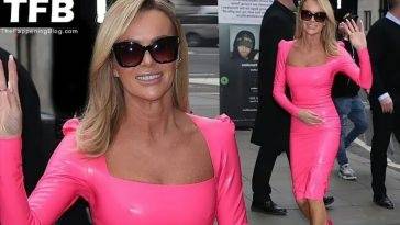 Amanda Holden Looks Hot in a Pink Latex Dress on adultfans.net