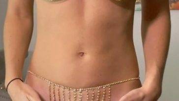 Vicky Stark Nude Gold Metal Bikini Try On Video on adultfans.net