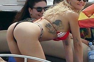 Rita Ora's Ass In A Thong Bikini On A Sex Offender's Boat on adultfans.net