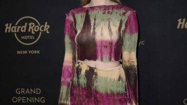 Paris Jackson Poses in a See-Through Dress at the Grand Opening of Hard Rock Hotel Times Square on adultfans.net