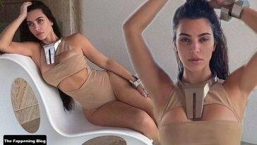 Kim Kardashian Shows Off Her Curves in a Monokini on adultfans.net