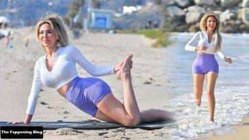 Farrah Abraham Starts Off The New Year with Some Yoga on the Beach in Santa Monica on adultfans.net